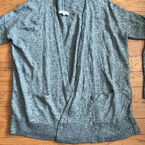 Anna Taylor LOFT Open Front Drop Shoulder Fine Knit Cardigan With Pockets - Picture 13 of 13